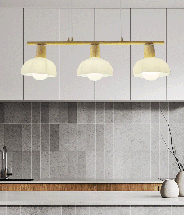 큐프리 3등 일자 펜던트전등